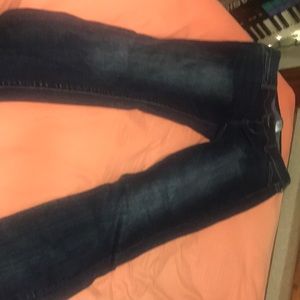1 pair of dark blue, skinny Maurice jeans size L-R